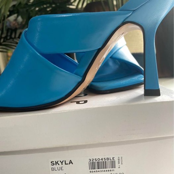 Topshop Skyla Blue High Heel Mules Sandals - Picture 1 of 5